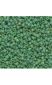 Miyuki delica Beads 11/0 - Matted opaque green ab DB-877